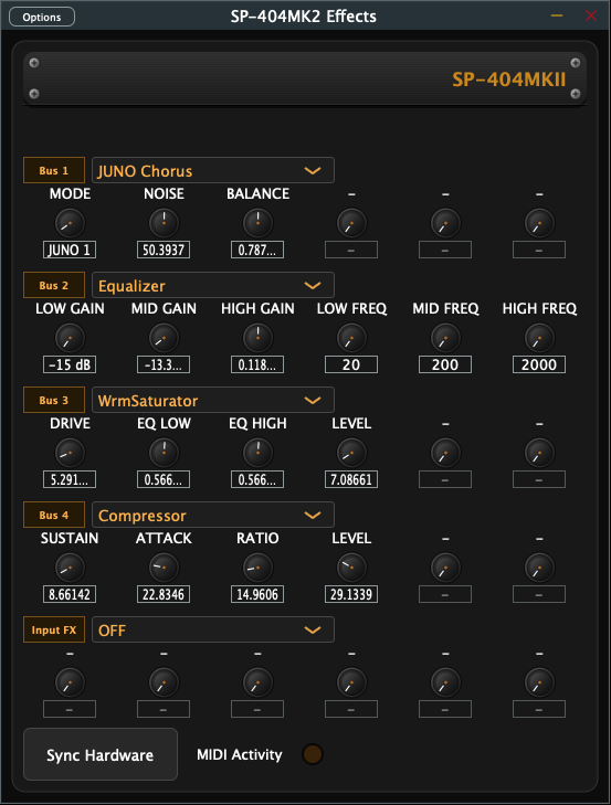 SP-404MK2 Effects Interface